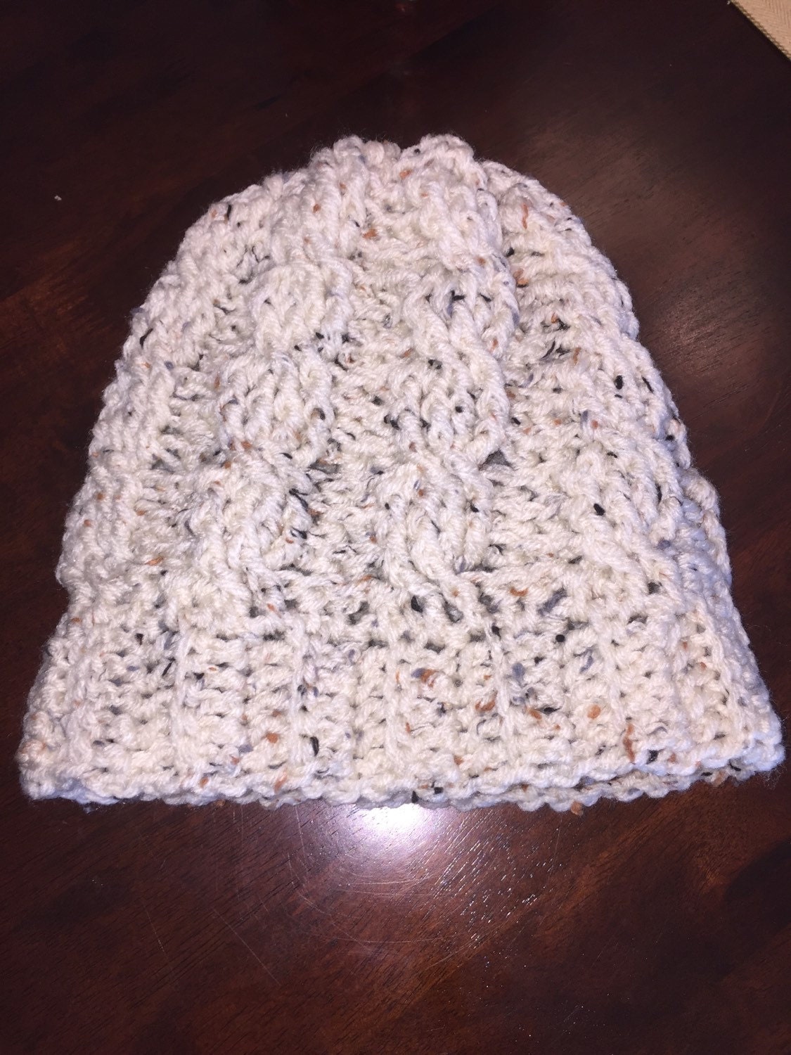 Kids crochet beanie winter beanie cable stitch by NoOnesYarn