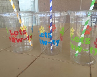 Paw patrol birthday, paw patrol cups, paw patrol birthday, paw patrol party, party cups, paw patrol decor, paw patrol gift, lets pawty