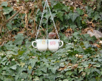 Three Cup Bird Feeder, Flowers