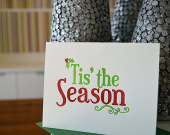 Tis the Season To Be Jolly Letterpress Card
