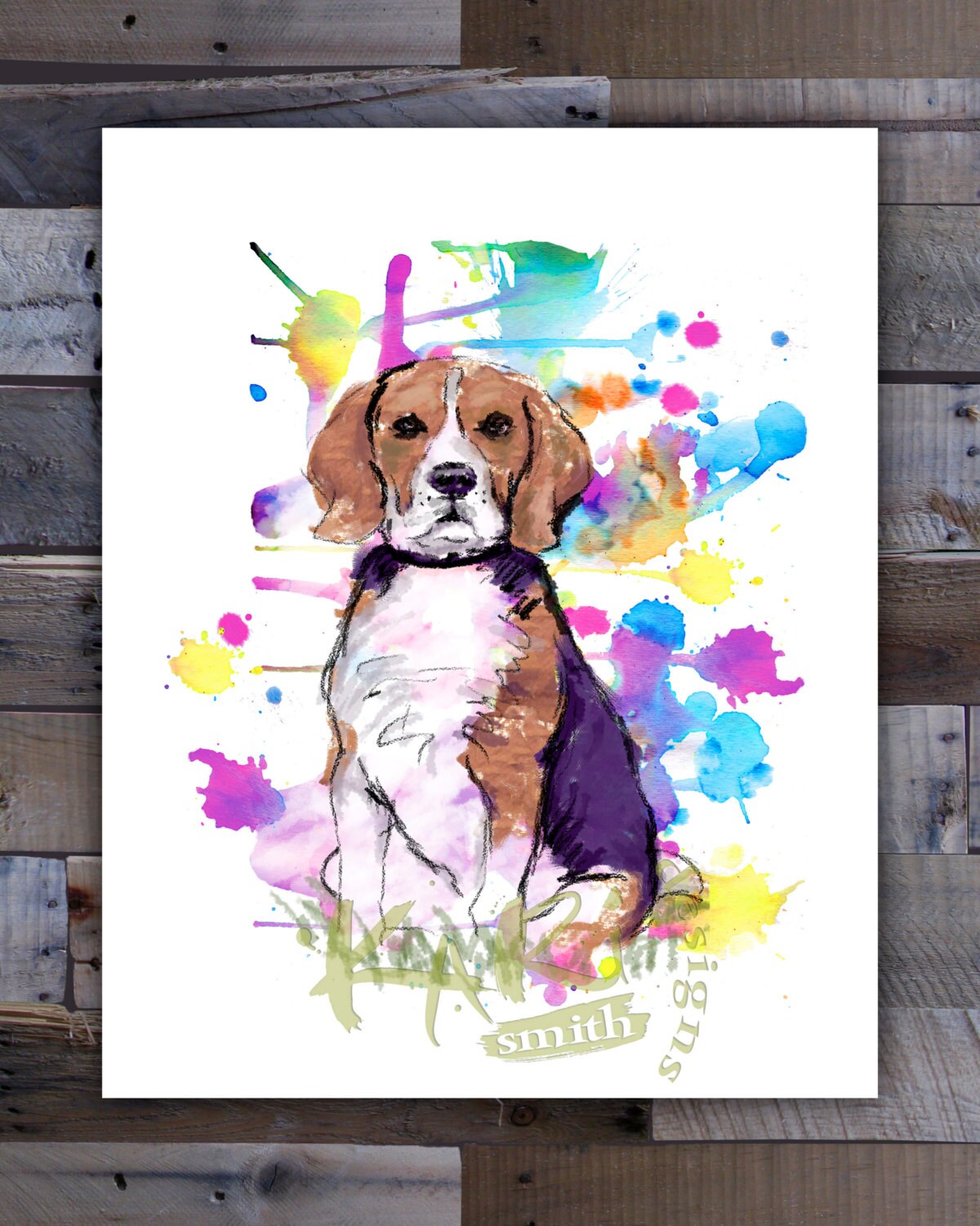 Beagle Art Print Beagle Art Beagle Decor 8x10 Dog Wall