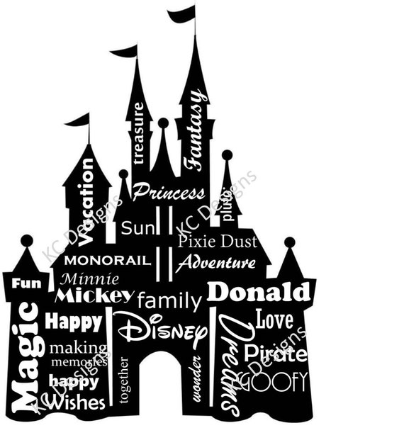 Download Disney Castle with words SVG file for cutting machines ...
