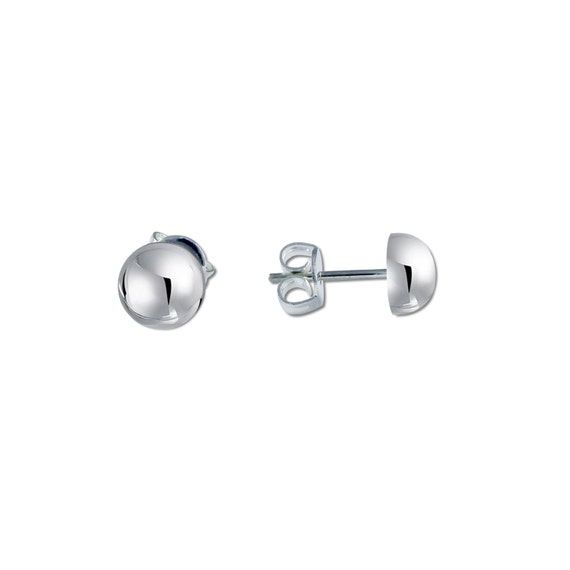 Sterling Silver High Polish Half Ball Stud Earrings