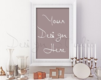 FRAME MOCK UP 11x17 Vertical white Digital Frame Poster