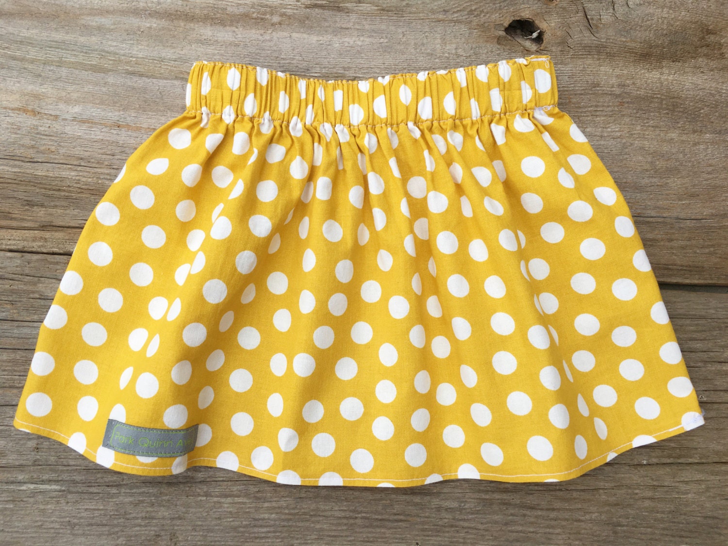 Mustard/white polka dot skirt infant/toddler skirt handmade