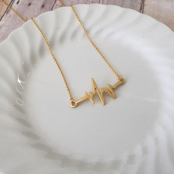 heartbeat necklace gold heartbeat necklace gold