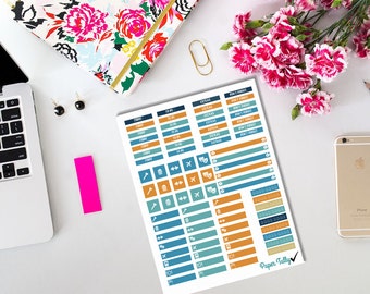 Travel theme stickers, instant download