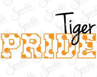 Tiger Pride Cut File Tiger svg Tiger Mascot Polka Dot svg High School Clipart Svg Dxf Eps Png Silhouette Cricut Cut File Commercial Use
