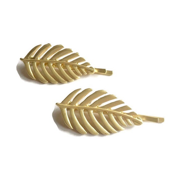 Gold Leaf Hair Clip Gold Hair Clip Gold Leaf by IrisandAthena