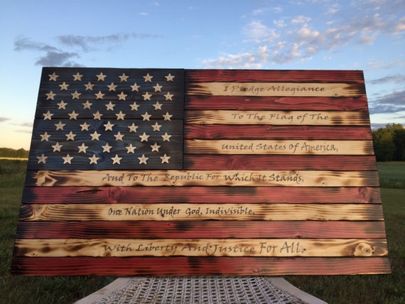 Wood Pledge Of Allegiance American Flag By Americanpatriotcraft