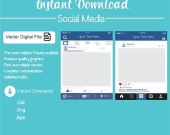Pack Social Media - Facebook Style Photo Prop Frame