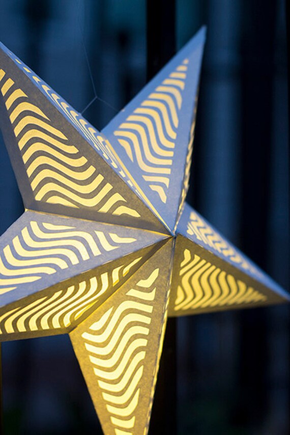 Paper Star Lantern with Wavy Cutouts SVG CUTTING FILE
