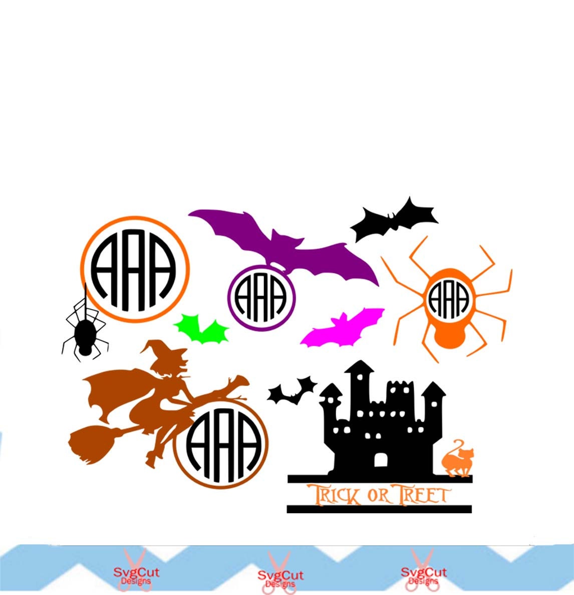 Download Halloween Monogram Frame svg eps dxf eps Halloween Monogram