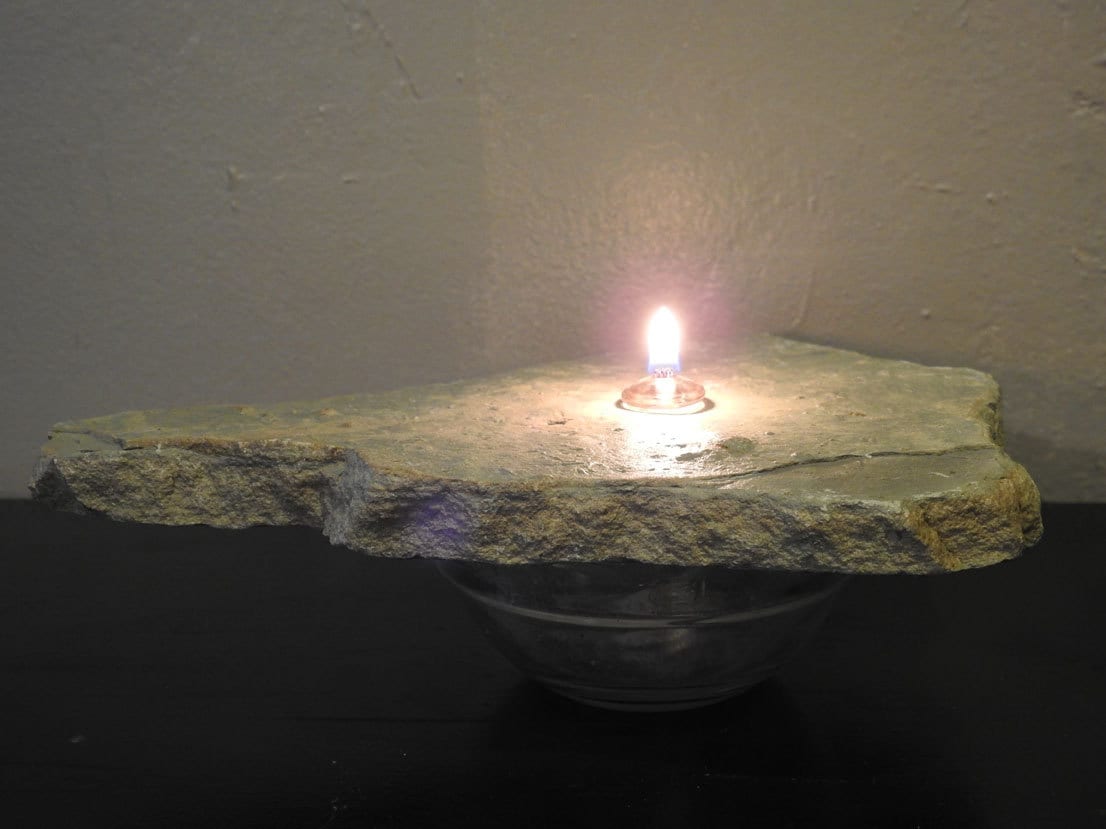 Oil Lamp Rock candle Stone candles Rock by SmokyMountainHomeNec