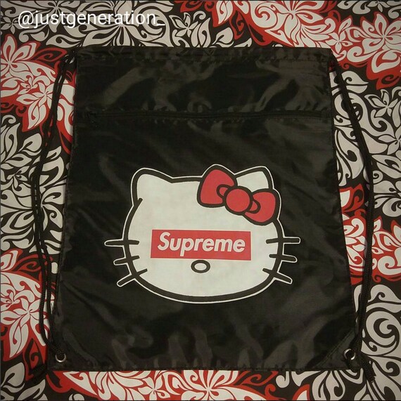 Hello Kitty Supreme Drawstring Backpack by JustGeneration on Etsy