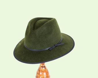 Wide Brim Fedora Hat/Trilby Fur Felt Hat/Akubra
