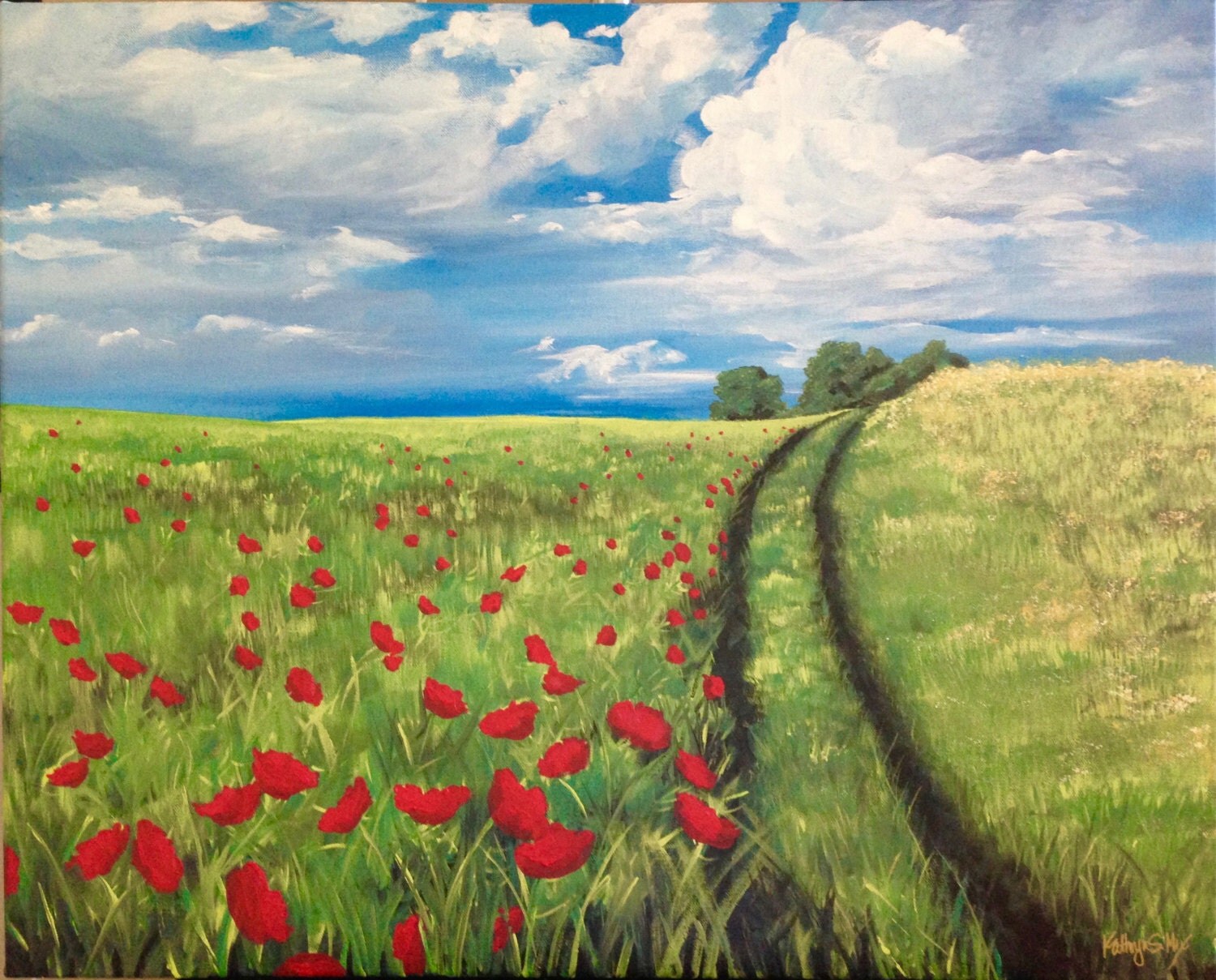 Field Of Red Poppies Painting , A Closer Look at the Poppy Field by ...
