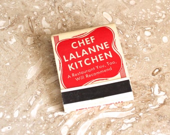 Chef LaLanne Kitchen matchbook - restaurant matches - Nebraska matchbook - advertising matchbook - matchbook cover