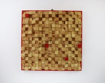 Large Hand Crafted Solid Pine Squares Wall art