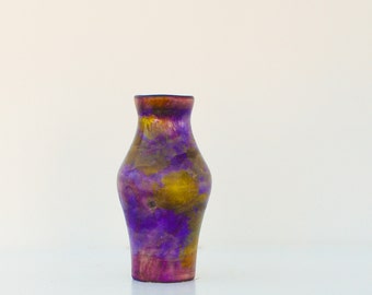 Dyed Floral vase made from Cottonwood