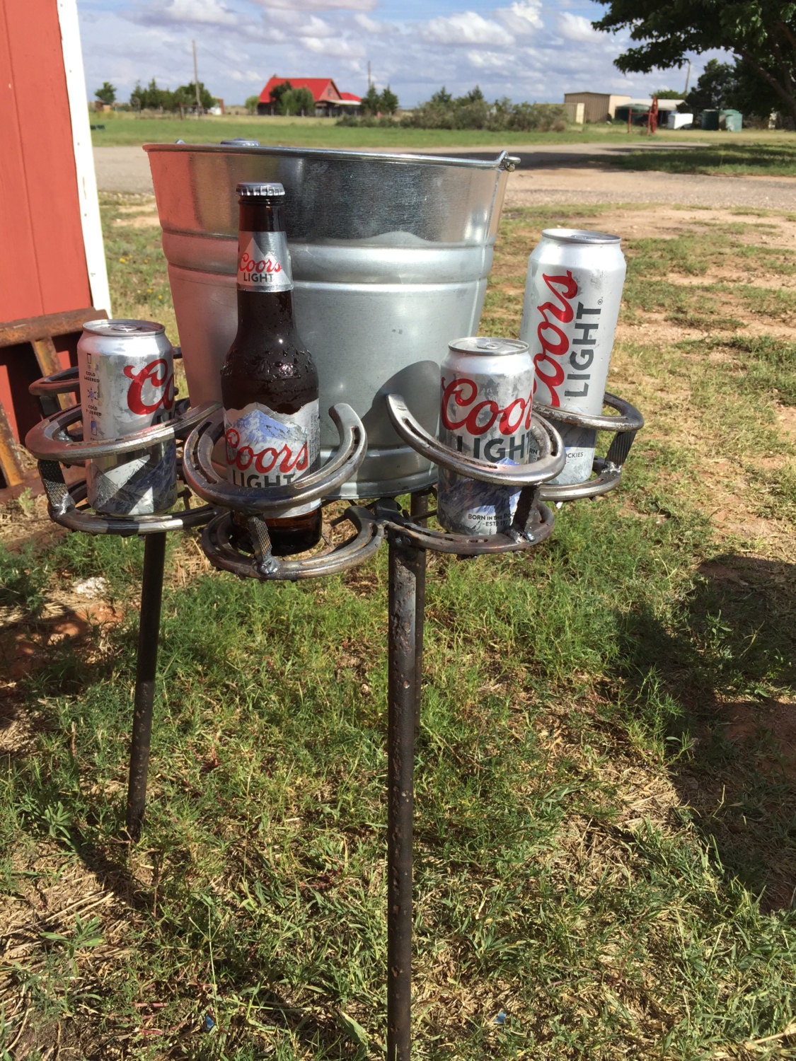Horseshoe Drink Holder with Bucket