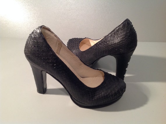 mackenna - Python Peyton leather slipper high heel