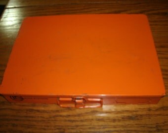 Industrial Lidded Metal Box With Partitions and Dividers
