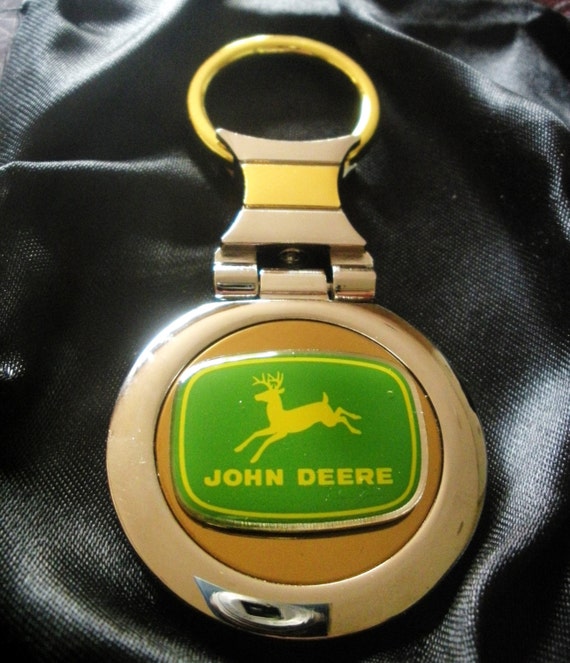John Deere 18K Gold Keychain with Silver TrimFree by Carnutz