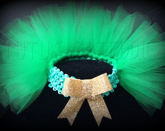 St Patricks Day Fanny Pouf Green Gold Tutu Half Tutu