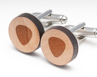 Guitar Pick Wood Cufflinks Gift For Him, Wedding Gifts, Groomsman Gifts, and Personalized