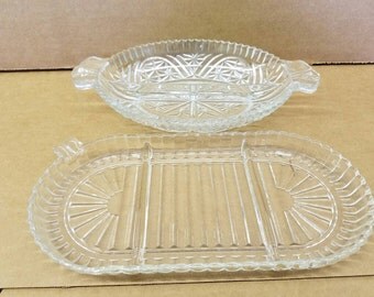 Glass relish tray | Etsy