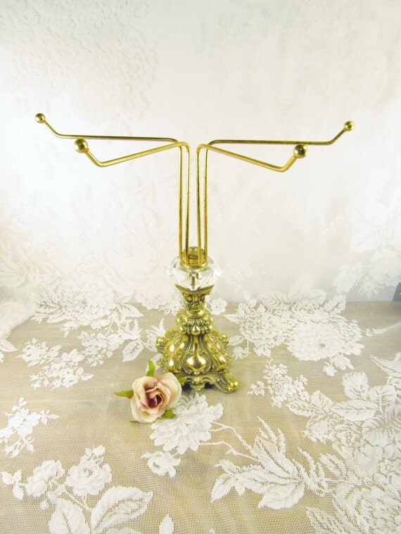 Vintage Brass Necklace holder decorative jewelry display