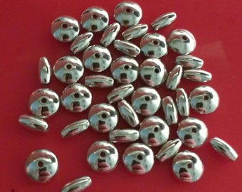 25 14mm Red Vintage Plastic Flat Disc Beads
