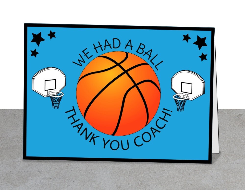 Basketball Thank You Card Coach Card Team Card Instant