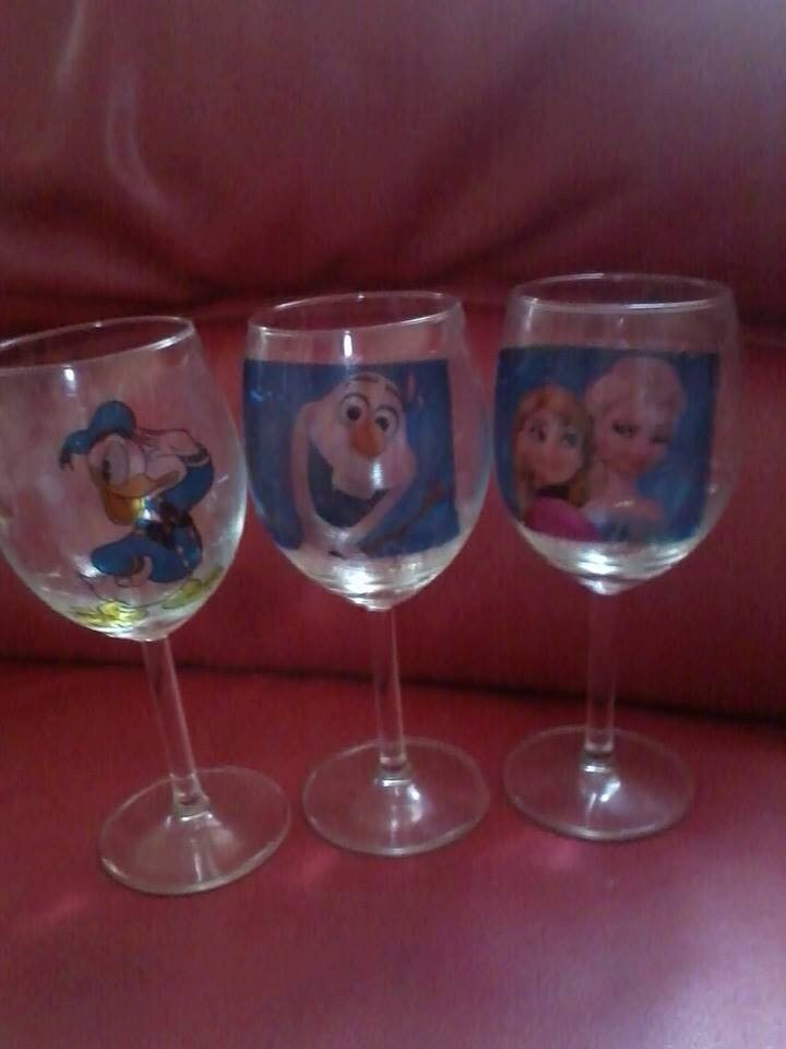 disney character wine glasses