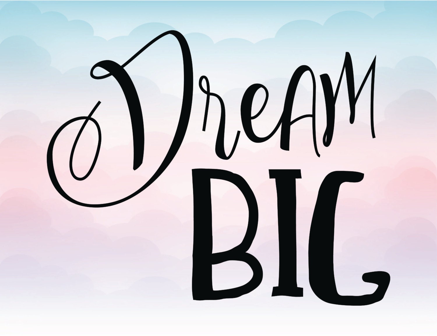 Download Dream big Quote Vinyl Decal Digital Cutting File in Svg Dxf