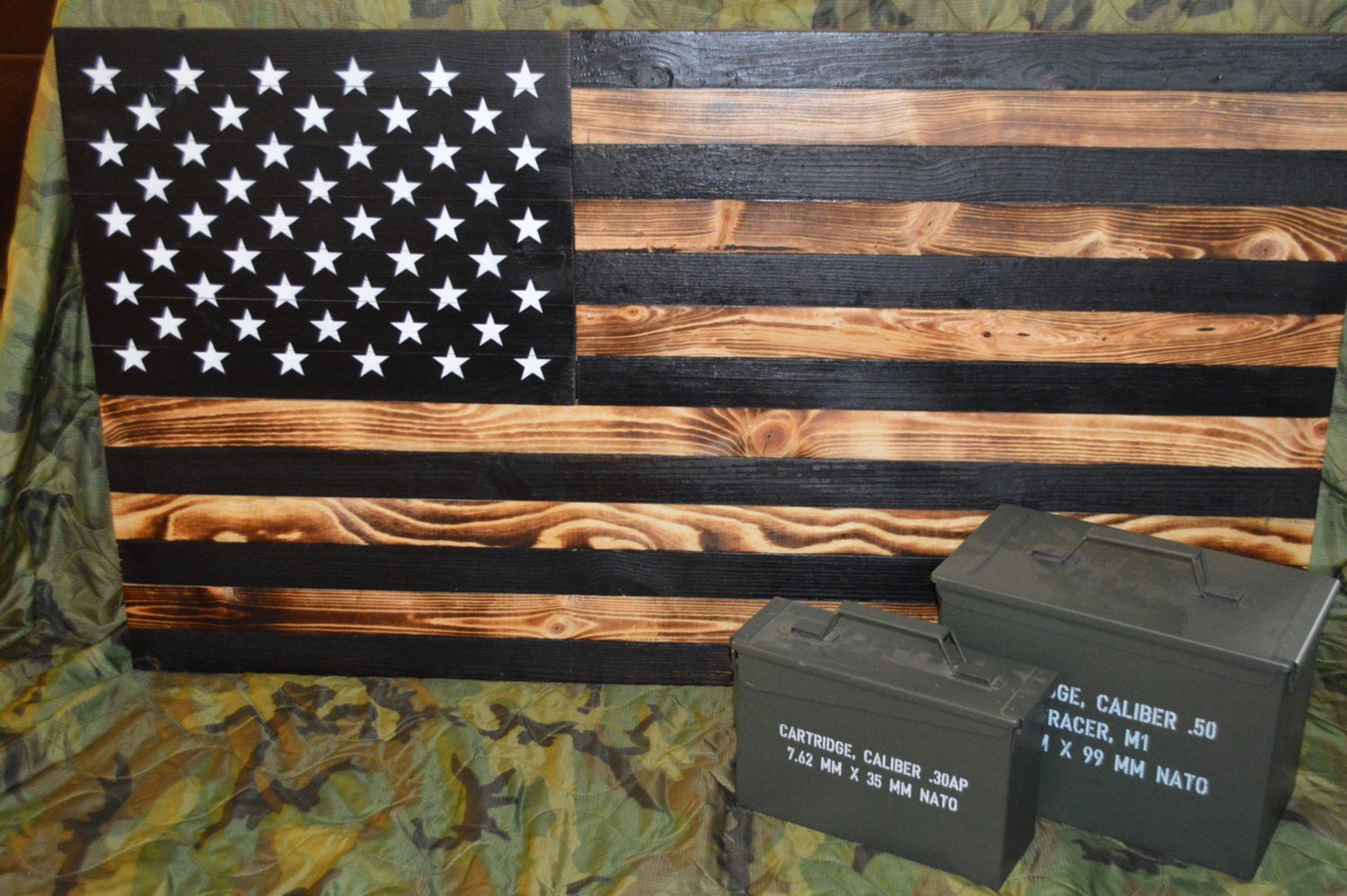 Large Subdued Wooden American Flag by WarriorFlags on Etsy