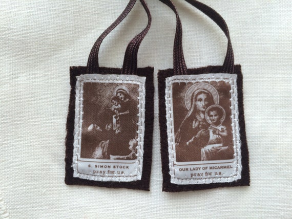 Carmelite Brown Scapular Rare Print Brown by ScapularsAndRosaries