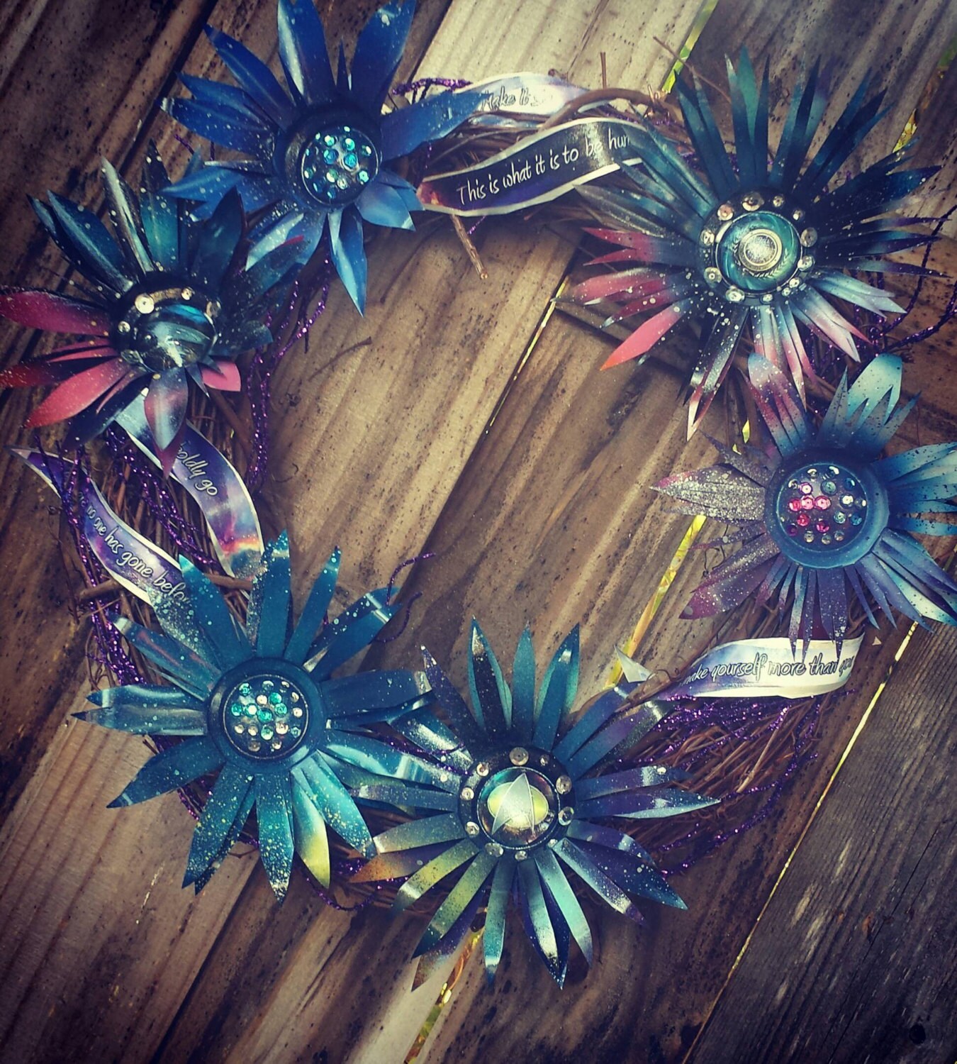 Metal flower wreaths Custom Wreath Small Size by GardenDreamsDecor