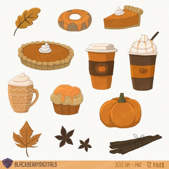 50% OFF Pumpkin Spice Clipart Set pumpkin clip art images