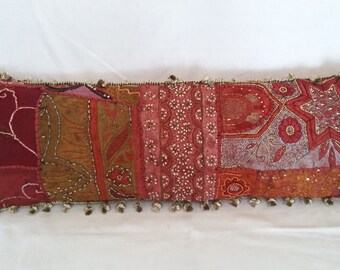 Sequined and Beaded Crazy Quilt Bolster
