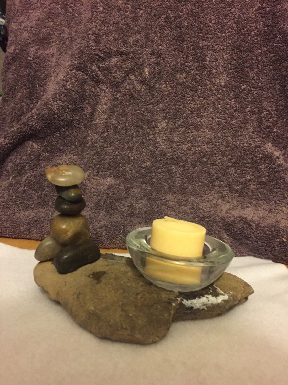 Stone votive holder 317 by MyBlessedCreationsCo on Etsy