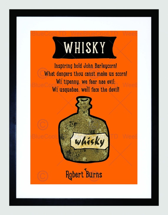 Scottish Quote Burns Whisky Scotland Usquebae Poem Art Print