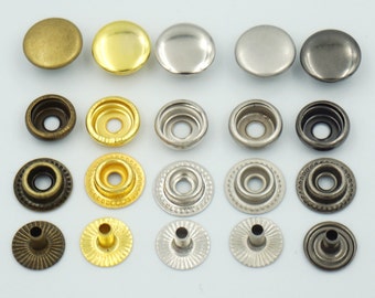 50 Sets 12mm 1/2" Metal Snap Fastener Leather Rapid Rivet Button Sewing C14