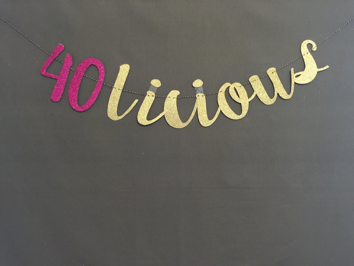 40th Birthday Banner Happy Birthday Banner Glitter Banners