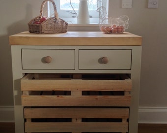 Handmade Kitchen Unit With Butchers Block Style Worktop