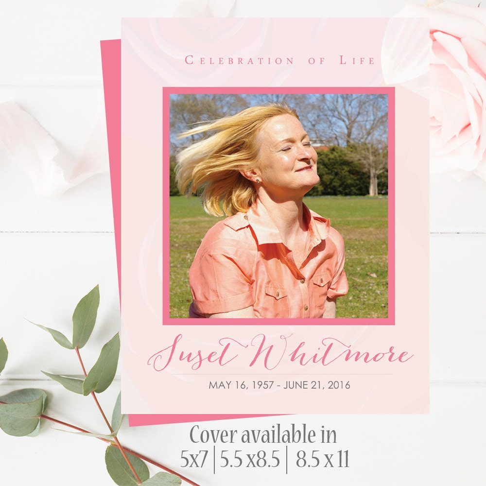Funeral Memorial Keepsake Program Cover Celebration of Life