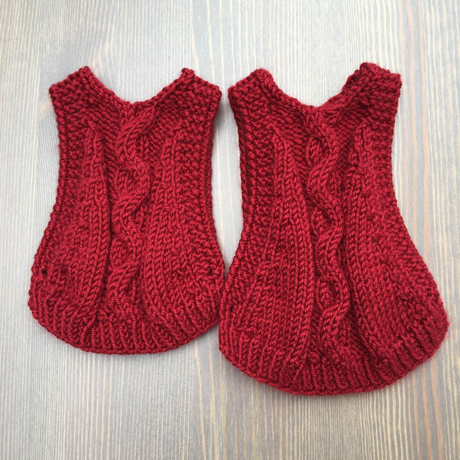 Red Hand Knit Cabled Chicken Sweater