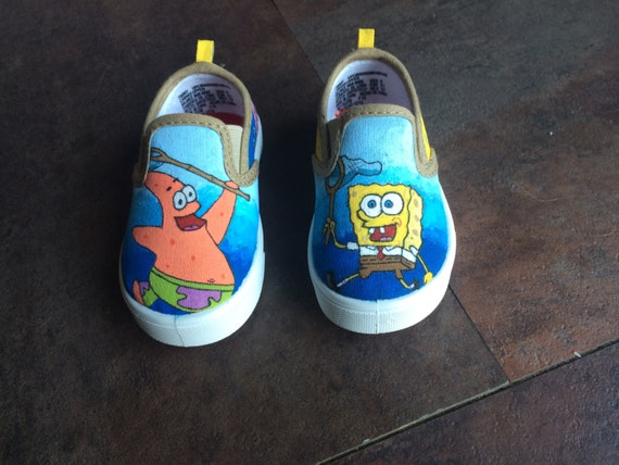 SpongeBob SquarePants Painted Shoes by ThePaintedSoulCo on Etsy