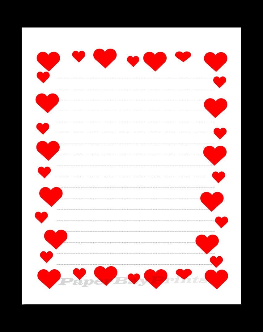 Printable Lined Paper Template For Kids Lined Paper Red Free 